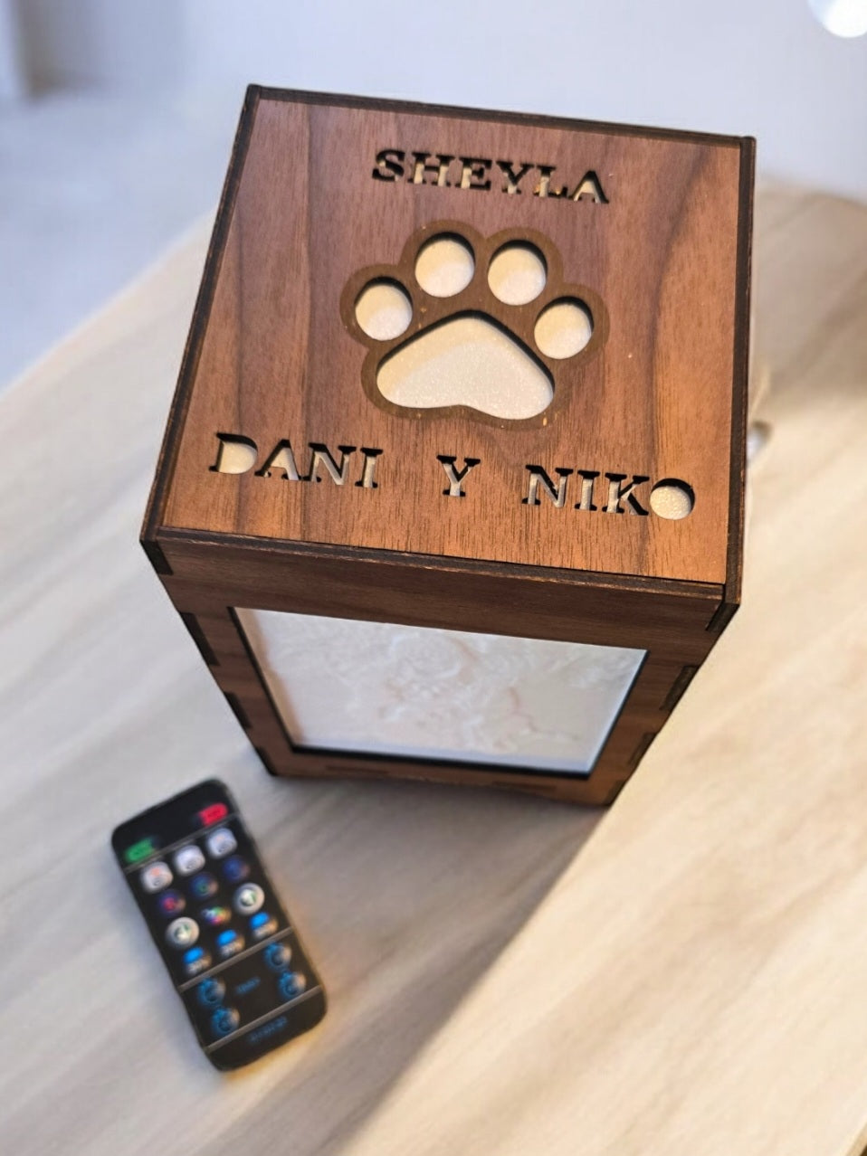 Laser Cut Wooden Lamp Personalized
