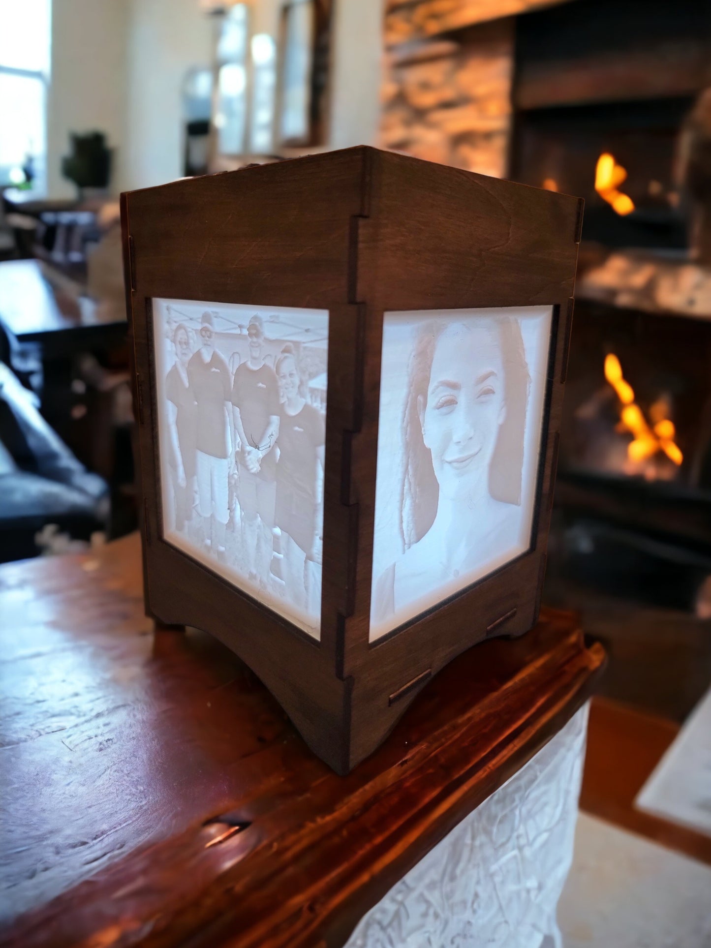 Laser Cut Wooden Lamp Personalized