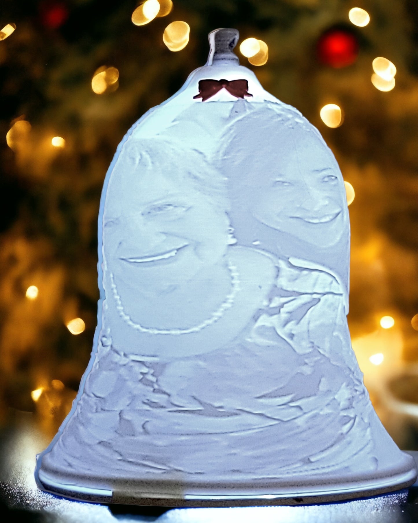 Personalized 3D Printed Lithophane Christmas Bells and Ornaments