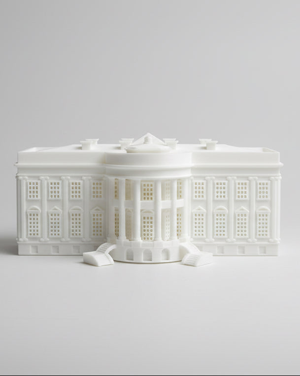 White House Architectural Model | 3D Printed Landmark Decor