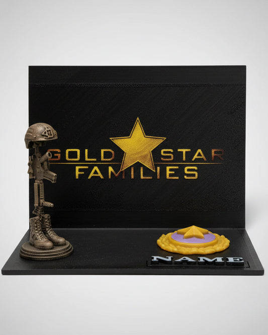 Gold Star Family Commemorative Nameplate - Custom 3D Tribute