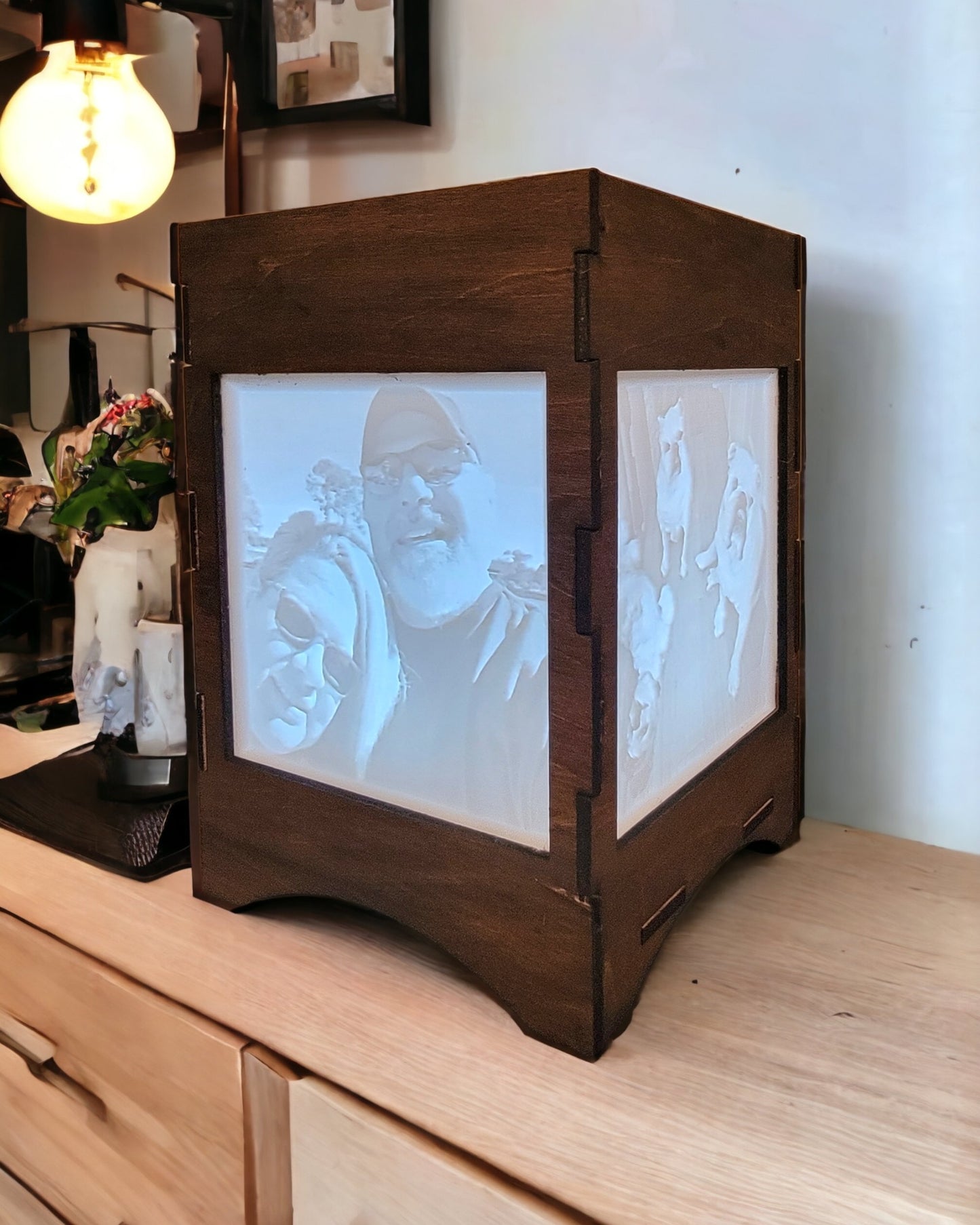 Laser cut wooden lamps in Boing Boing Bazaar