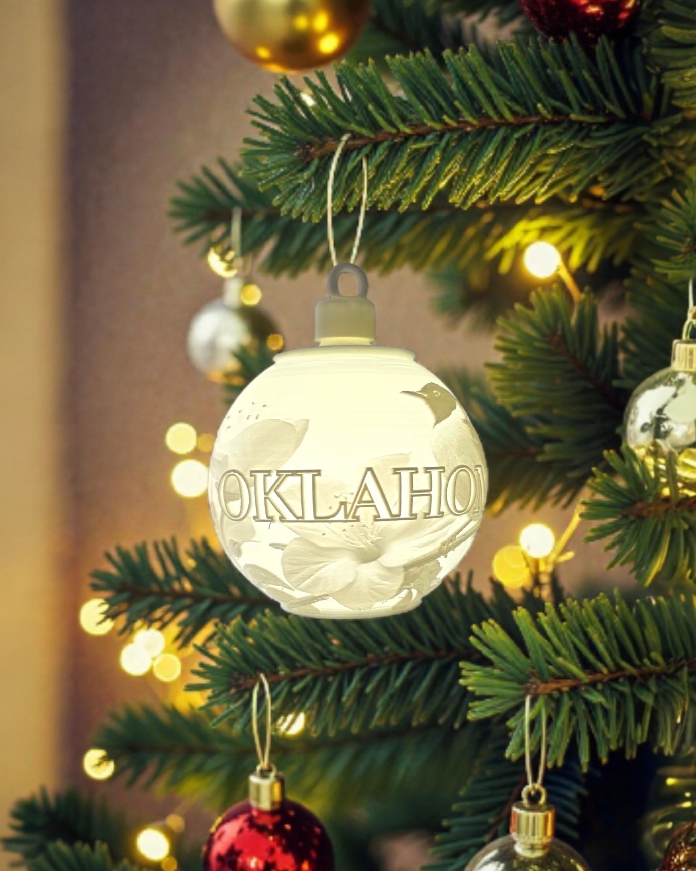 White House Gold Star Tree State Ornament - Choose Your State